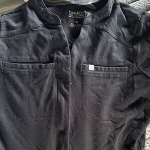 Fabletics Midnight Black Zip-Up jumpsuit srubs